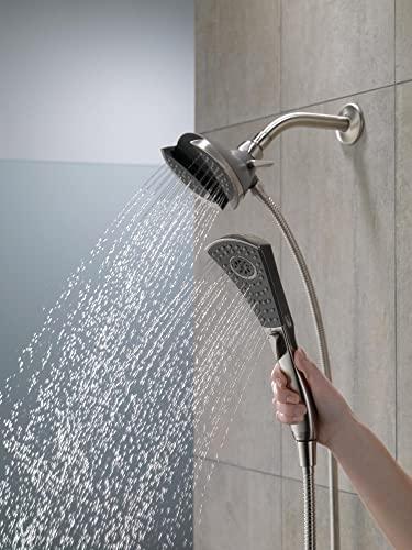 DELTA FAUCET Delta Faucet 4-Spray In2ition Dual Shower Head with Handheld Spray, Detachable Shower Head with Hose Chrome 58467