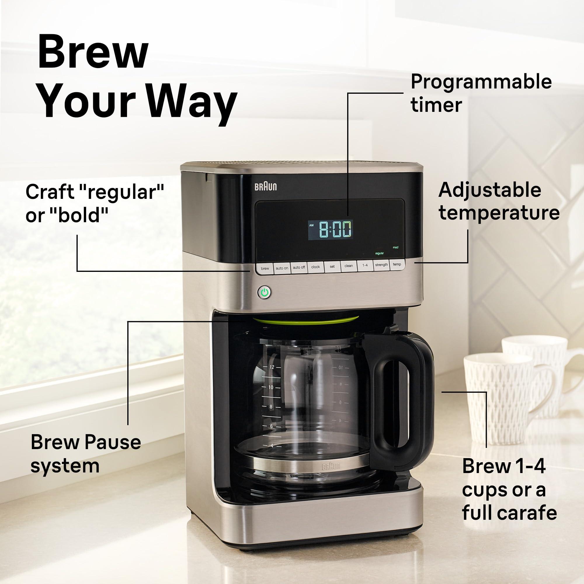Braun Braun BrewSense 12 cup Drip Coffee Maker, Black, KF7150BK