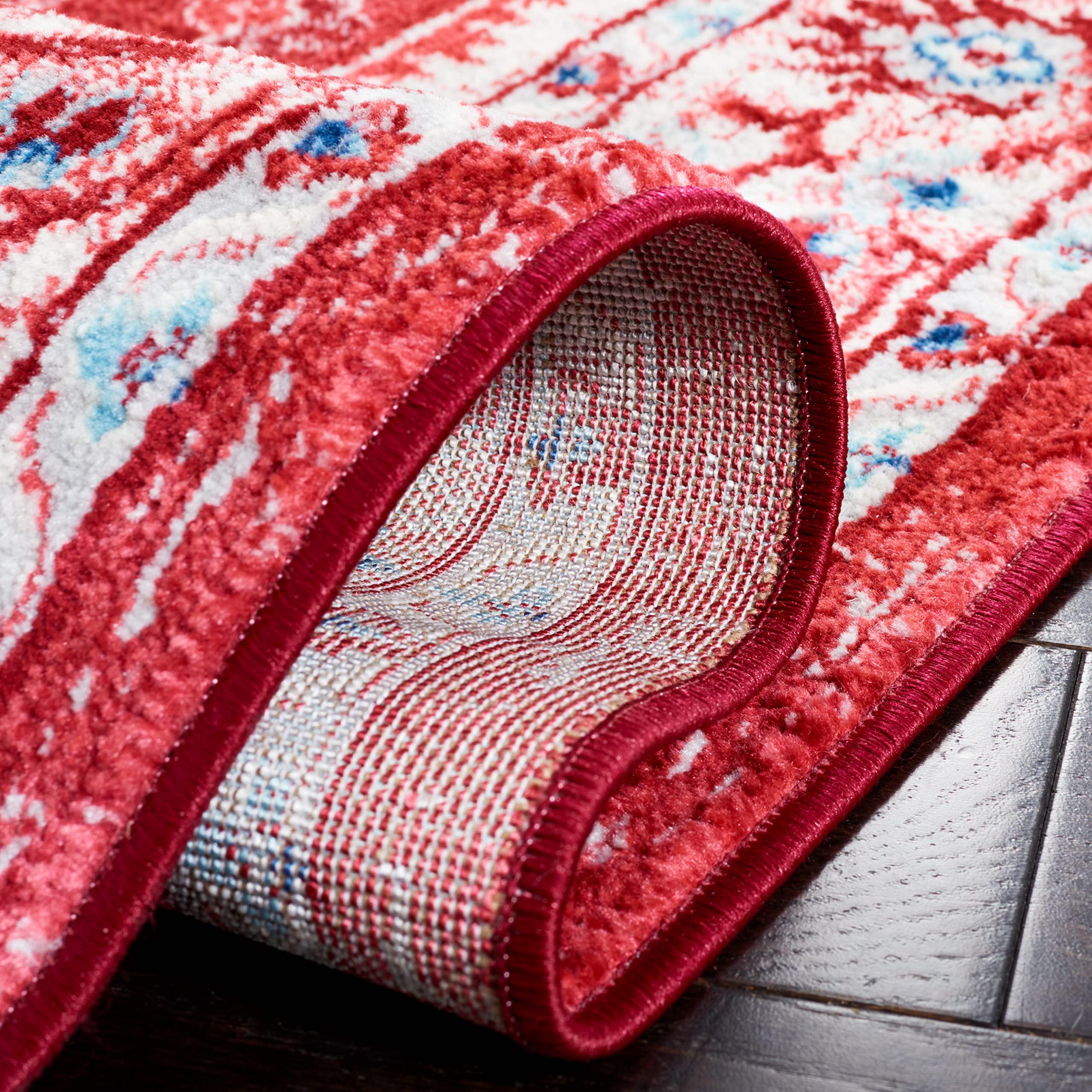 Safavieh Safavieh Brentwood Collection Runner Rug - 2' x 9', Blue & Red, Oriental Design, Non-Shedding & Easy Care, Ideal for High Traffic Areas in Living Room, Bedroom (BNT853N)