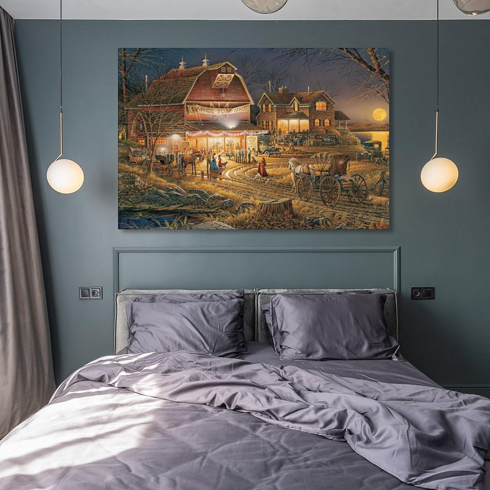 WITHMIST WITHMIST Terry Redlin Print Painting Landscape (105) Artworks Canvas Poster Room Aesthetic Wall Art Prints Home Modern Decor Gifts Framed-unframed 12x18inch(30x45cm)