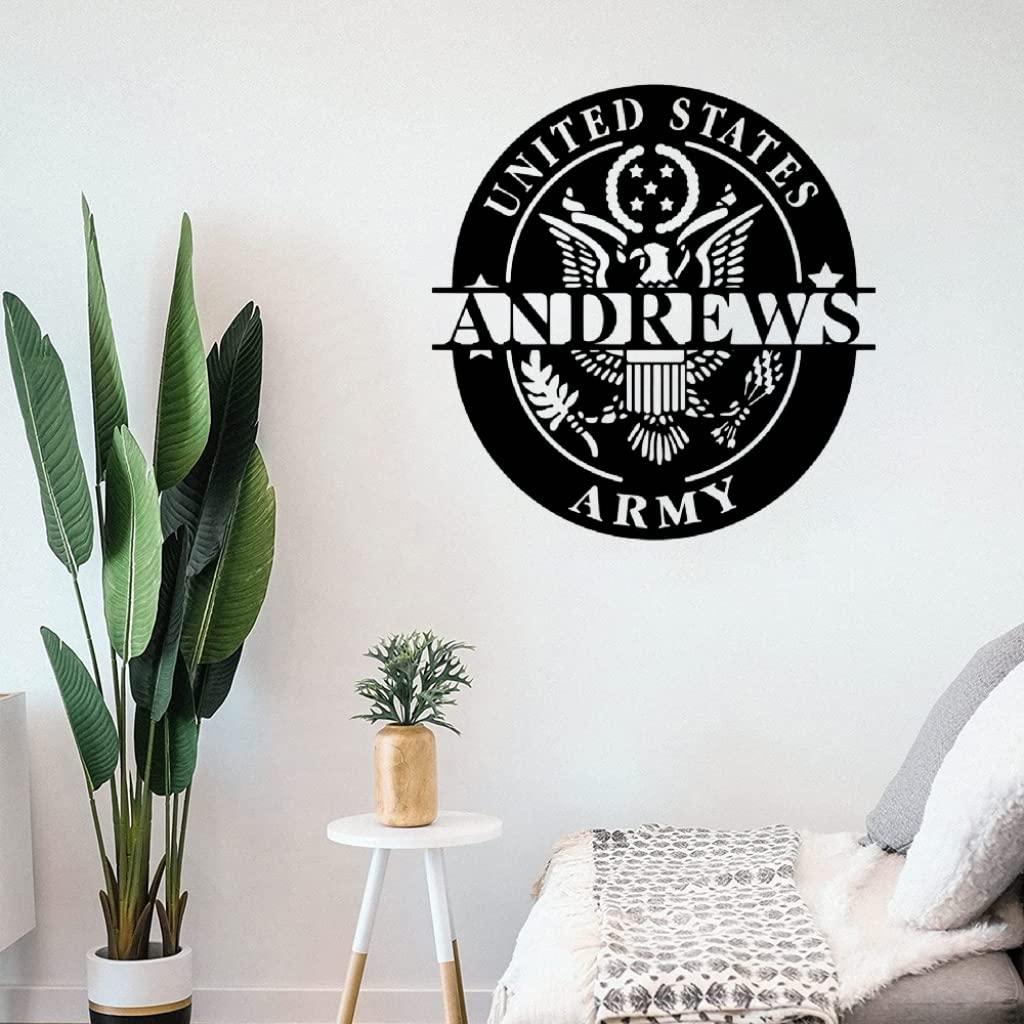 VVEDESIGN VVEDesign Custom Army Metal Wall Sign - Personalized Army Wall Art - Housewarming Gift - Metal Home Decor - Indoor Sign