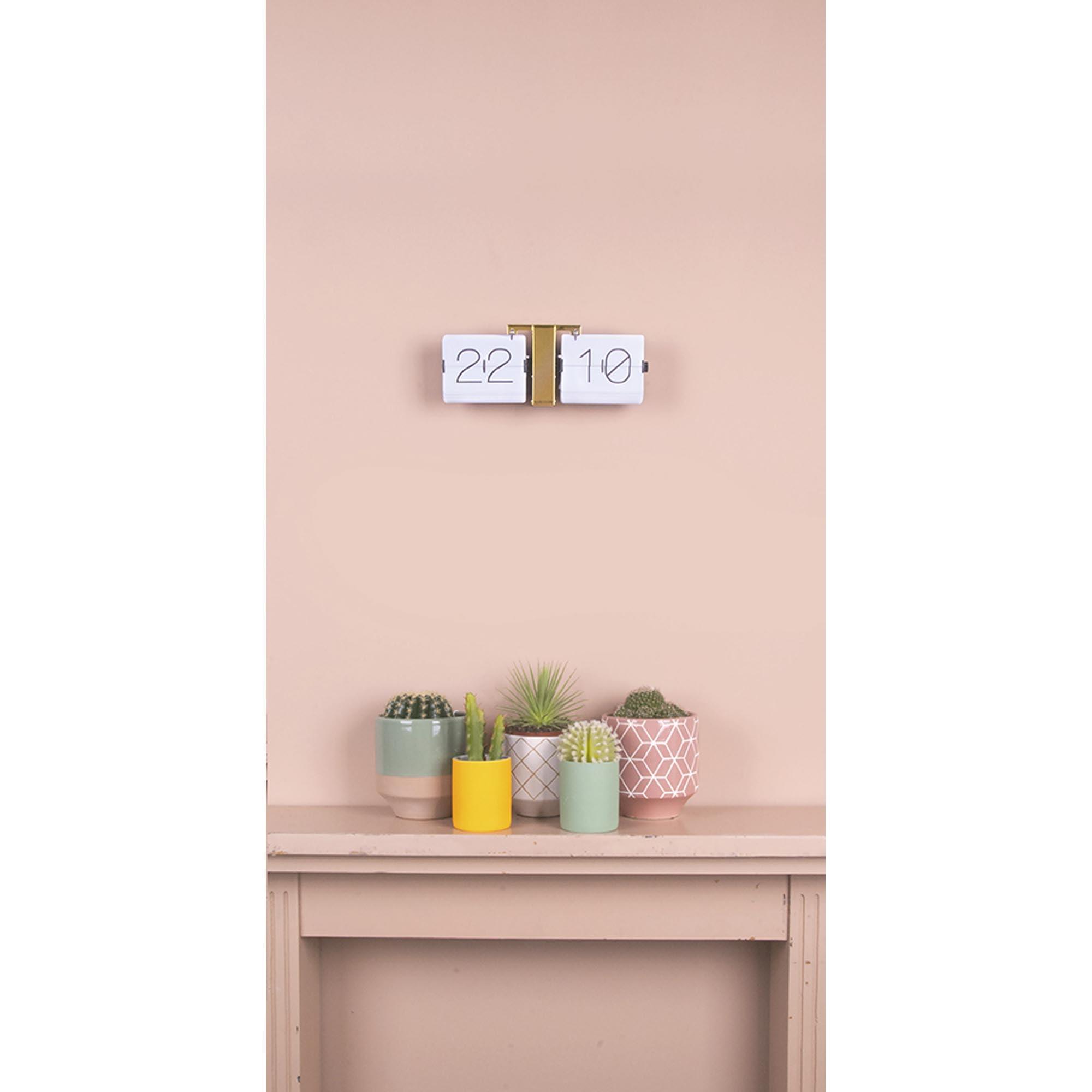 Karlsson Karlsson Flip Clock No Case White, Brass Stand, Steel, 8.5 x 36 x 14 cm