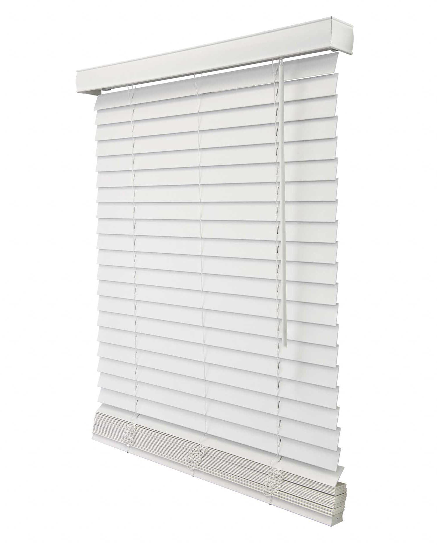 CHICOLOGY CHICOLOGY Faux Wood Blinds, Window Blinds, Wood Blinds, Window Shades, Window Treatments, Blinds & Shades, Window Shades for Home, Wooden Blinds, Basic White, 24.75" W X 60" H