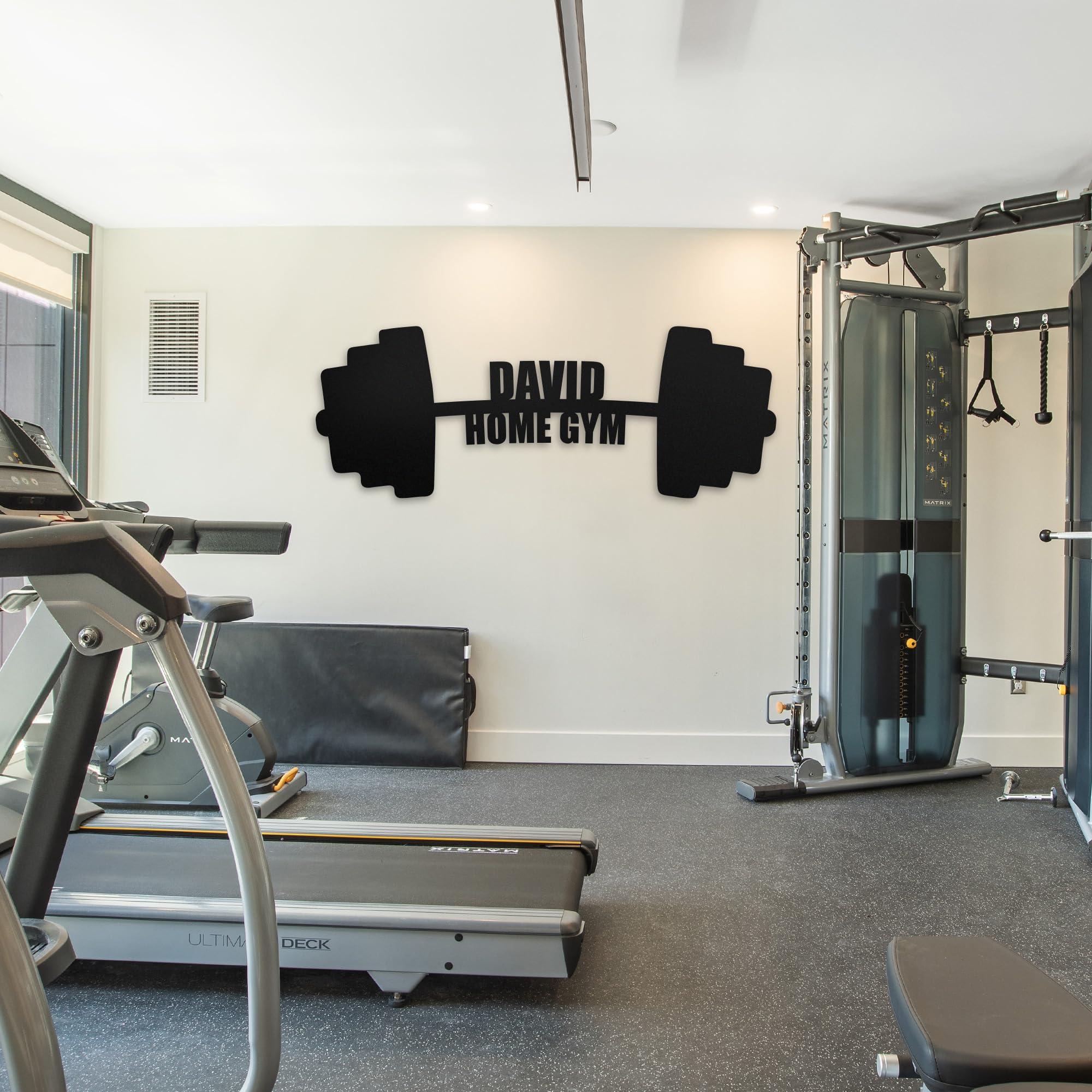 Bafidica Personalized Home Gym Decor Custom Metal Home Gym Wall Art Customizable Home Gym Decoration for Wall Home Gym Decor Equipment Home Gym Accessories (White, 7.48 x 19.68 Inch - 19 x 50 cm)