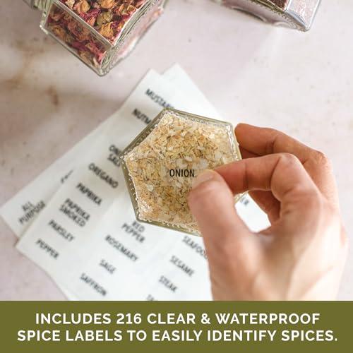 Gneiss Spice Gneiss Spice Magnetic Jars: Includes 24 Large Empty Glass Jars (4 oz), Magnetic Metal Lids & Spice Labels | Create a Hanging Spice Rack on Your Fridge