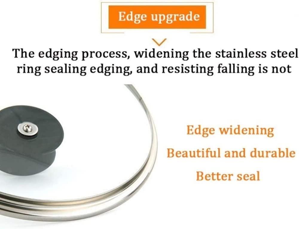 BAZAC BAZAC Pan Lids Tempered Glass Pan Lid Frying Pan Steamer Cover Household Transparent Pan Cover Universal Replacement Pot Lid-A||20cm