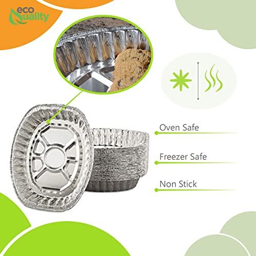 EcoQuality 90 PACK - Disposable Durable Oval Roaster Pan - Turkey Roasting Pans Extra Large, Heavy-Duty Aluminum Foil | Deep, Oval Shape for Chicken, Meat, Brisket, Roasting, Baking | Recyclable | USA MADE