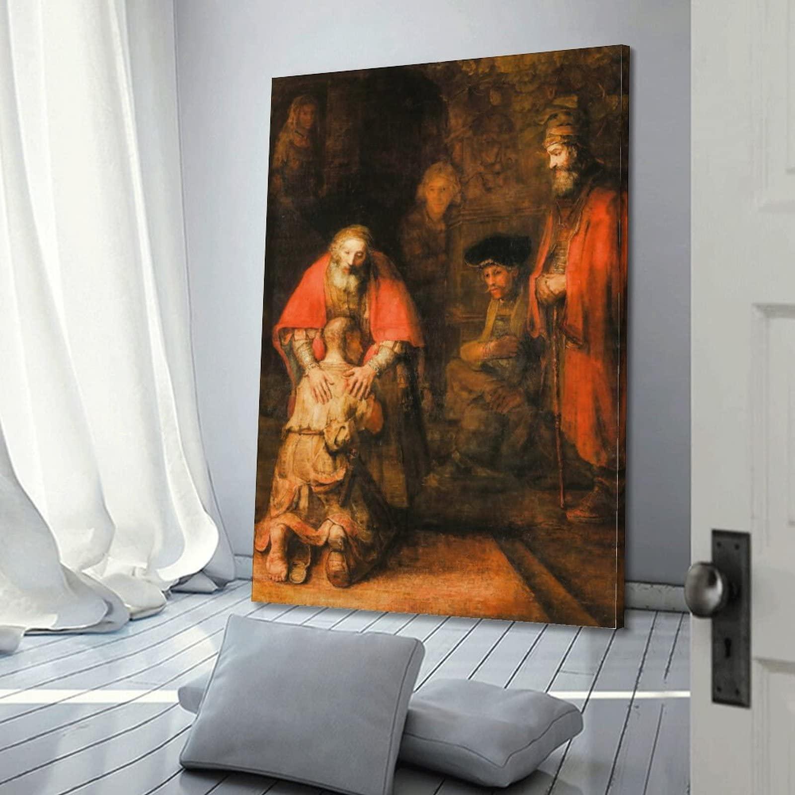 HAATTI The Return of The Prodigal Son By Rembrandt Harmenszoon Van Rijn Giclee Paper Poster Clear Reproduct Print Photo Art Painting Canvas Poster Home Decorative Bedroom Modern Decor Posters Gifts 08x12inch