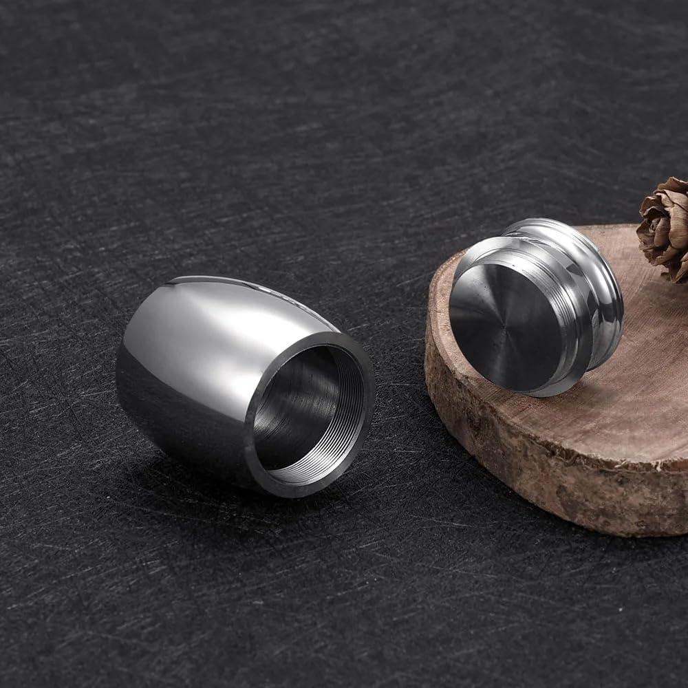 WEISUANSZ WEISUANSZ Coffee Urns Plant Vases Stainless Steel Angel Wings Charm Small Ashes Urn Screw Cap Seal Can Be Opened Ash Box 30x40mm,2