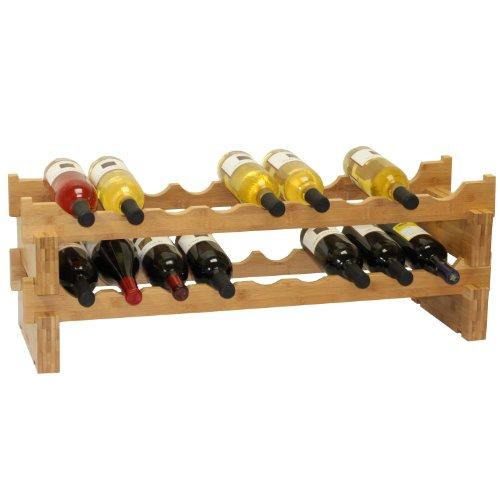 Oceanstar Oceanstar 18-Bottle Stackable Bamboo Wine Rack