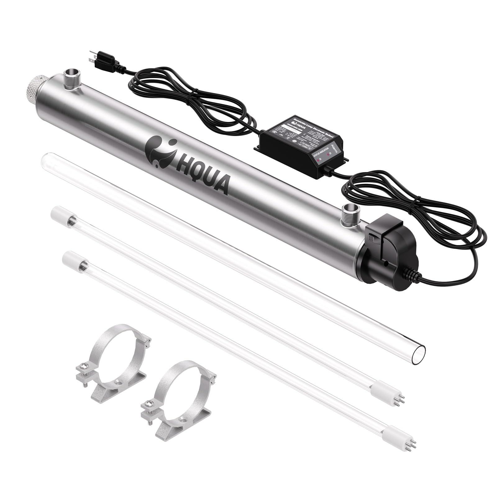 HQUA HQUA-OWS-6 Ultraviolet Water Purifier Filter for Kitchen Water Purification,6GPM 110V 25W Model HQUA-UV-6GPM + 1 Extra UV Tube