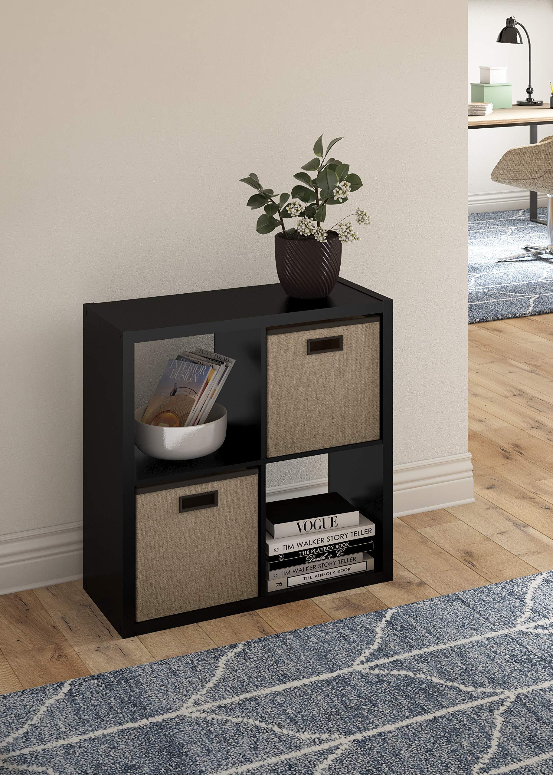 ClosetMaid ClosetMaid 4556 Decorative Open Back 4-Cube Storage Organizer, Black