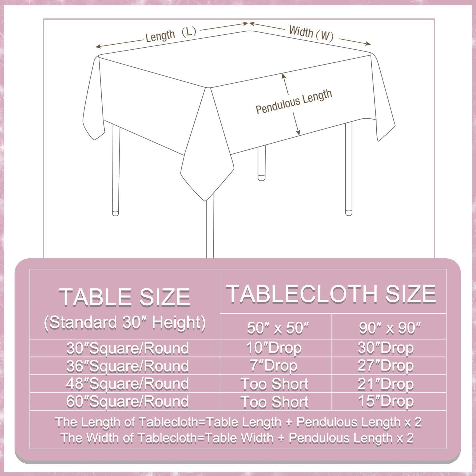 TCBESTO TCBESTO Pink Sequin Tablecloth 50\" x 50\" Glitter Table Cover Square Metallic Sparkle Table Cloth for Birthday Parties Showers Weddings Easter Valentine\'s Day