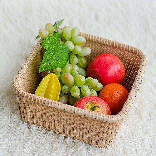 Teng Tian Teng Tian Nantucket Baskets Napkin Baskets Woven Basket Rattan Basket Storage Basket Sewing Baskets longaberger Wicker Nested Party Baskets Sewing Storage Hand-woven rattan square tray