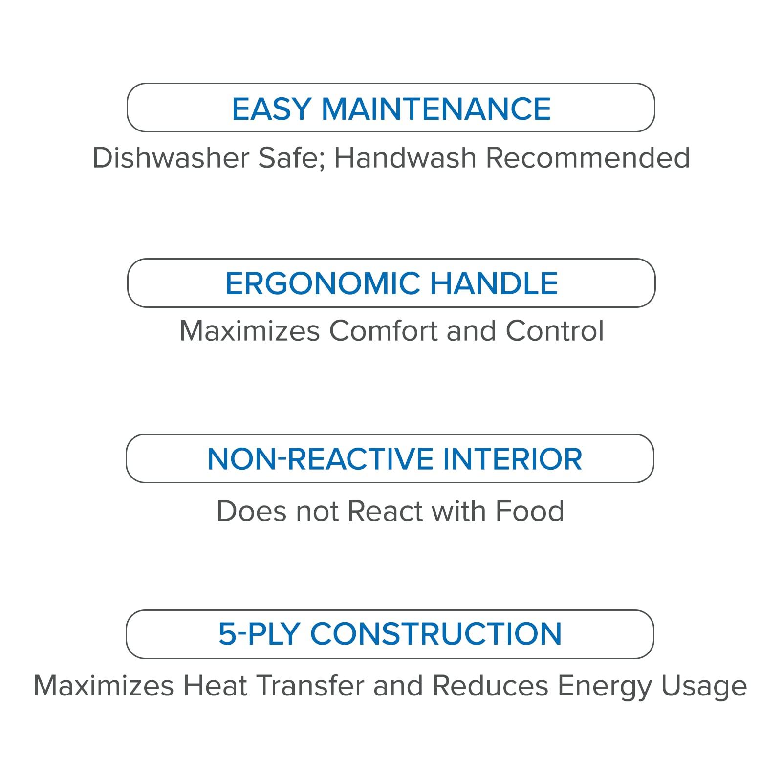 Viking Culinary VIKING Culinary Professional 5-Ply Stainless Steel Nonstick Fry Pan, 10 Inch, Ergonomic Stay-Cool Handle, Dishwasher, Oven Safe, Works on All Cooktops including Induction
