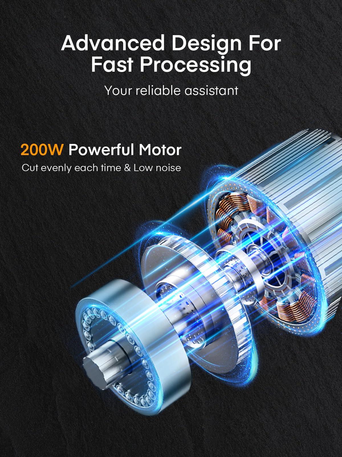 FOHERE FOHERE Meat Slicer for Home Use, 200W Electric Deli Food Slicer with Removable Two 7.5 Blades, 0-15 Precise Thickness Knob Cut Deli Food, Meat Ham Bread Fruit, Include Food Carriage, Black