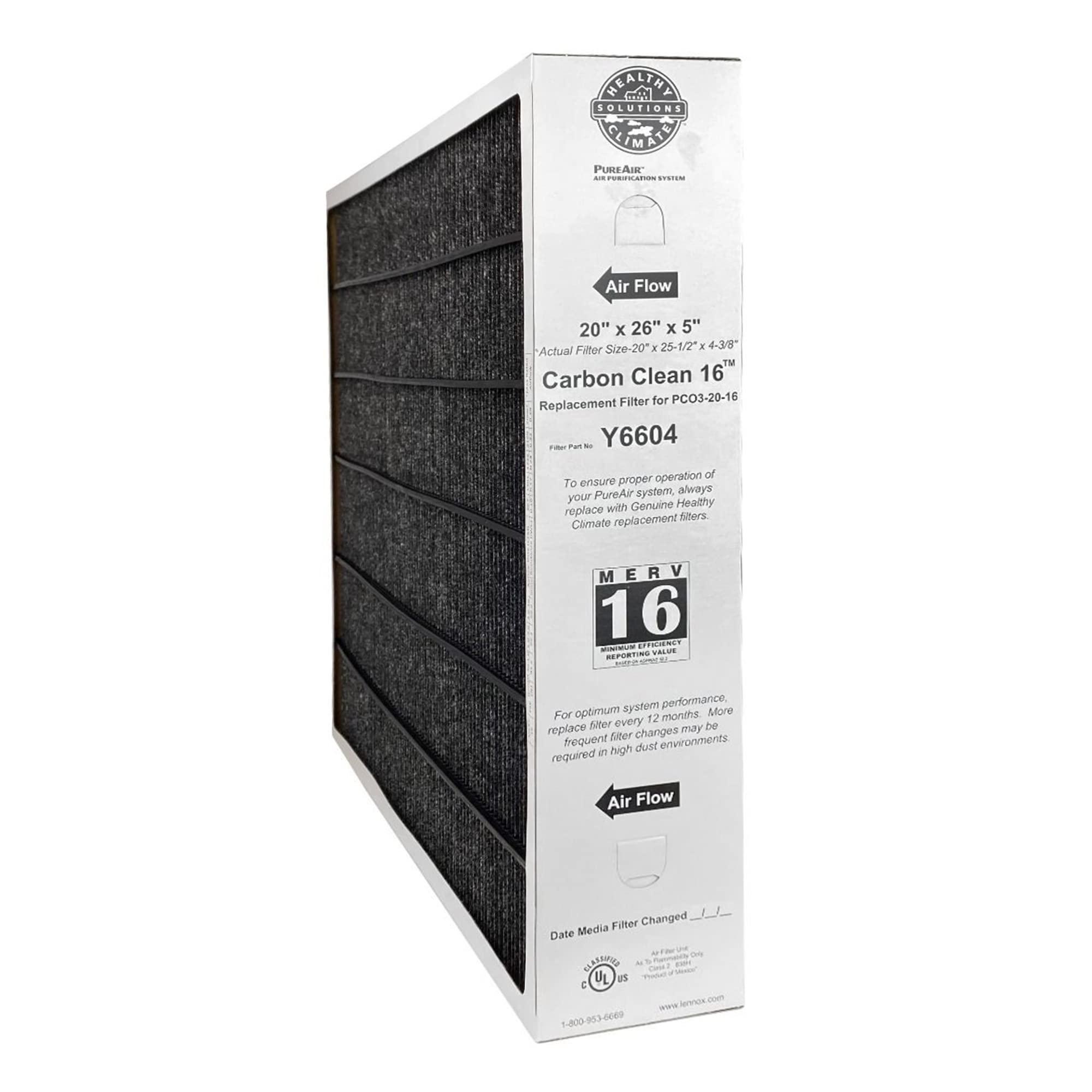 HEALTHY CLIMATE Lennox Y6604- PureAir PCO3-20-16 MERV 16 Filter- 20" x 26" x 5"