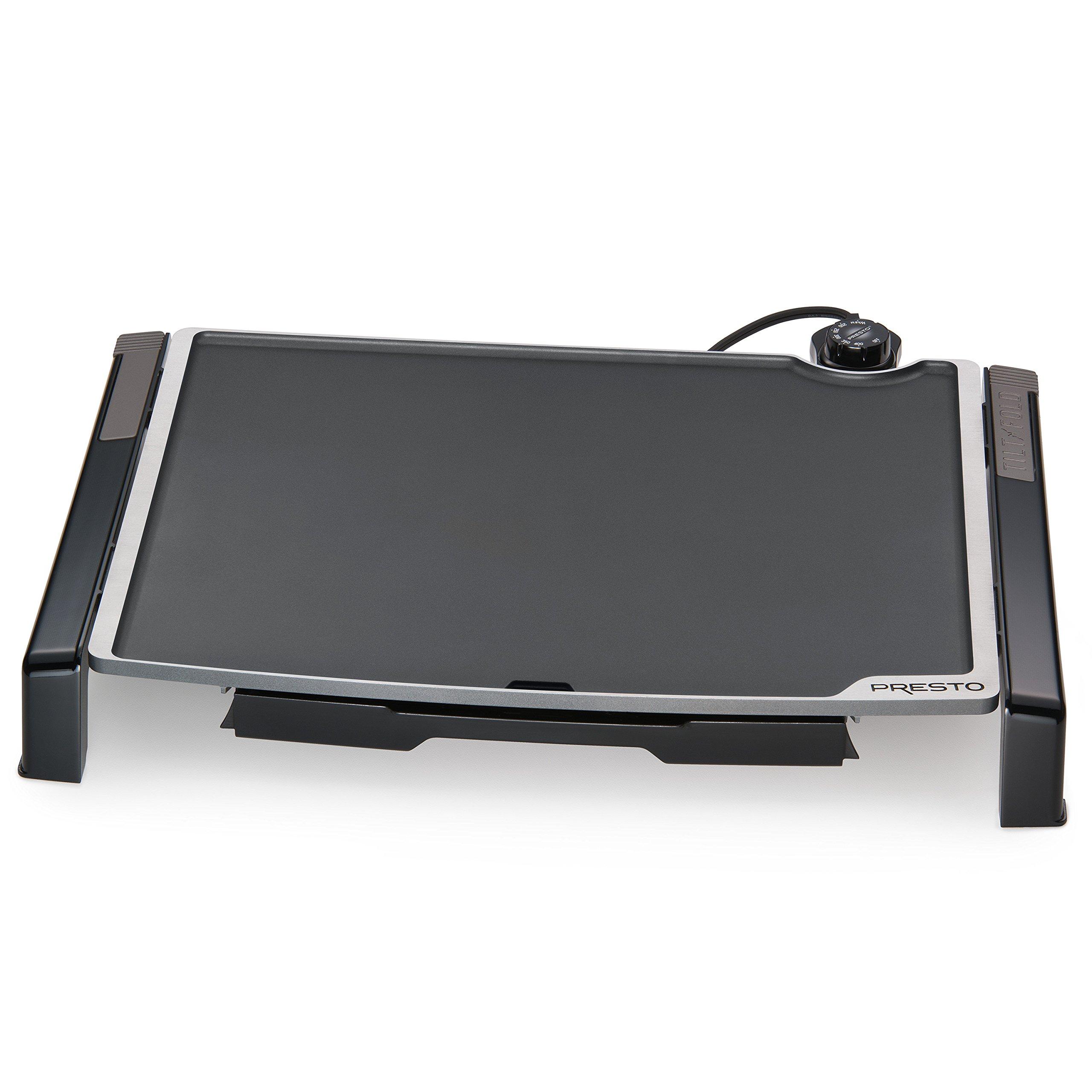 Presto Presto 07073 Electric Tilt-N-fold Griddle, 19\", Black & 06852 16-Inch Electric Skillet with Glass Cover
