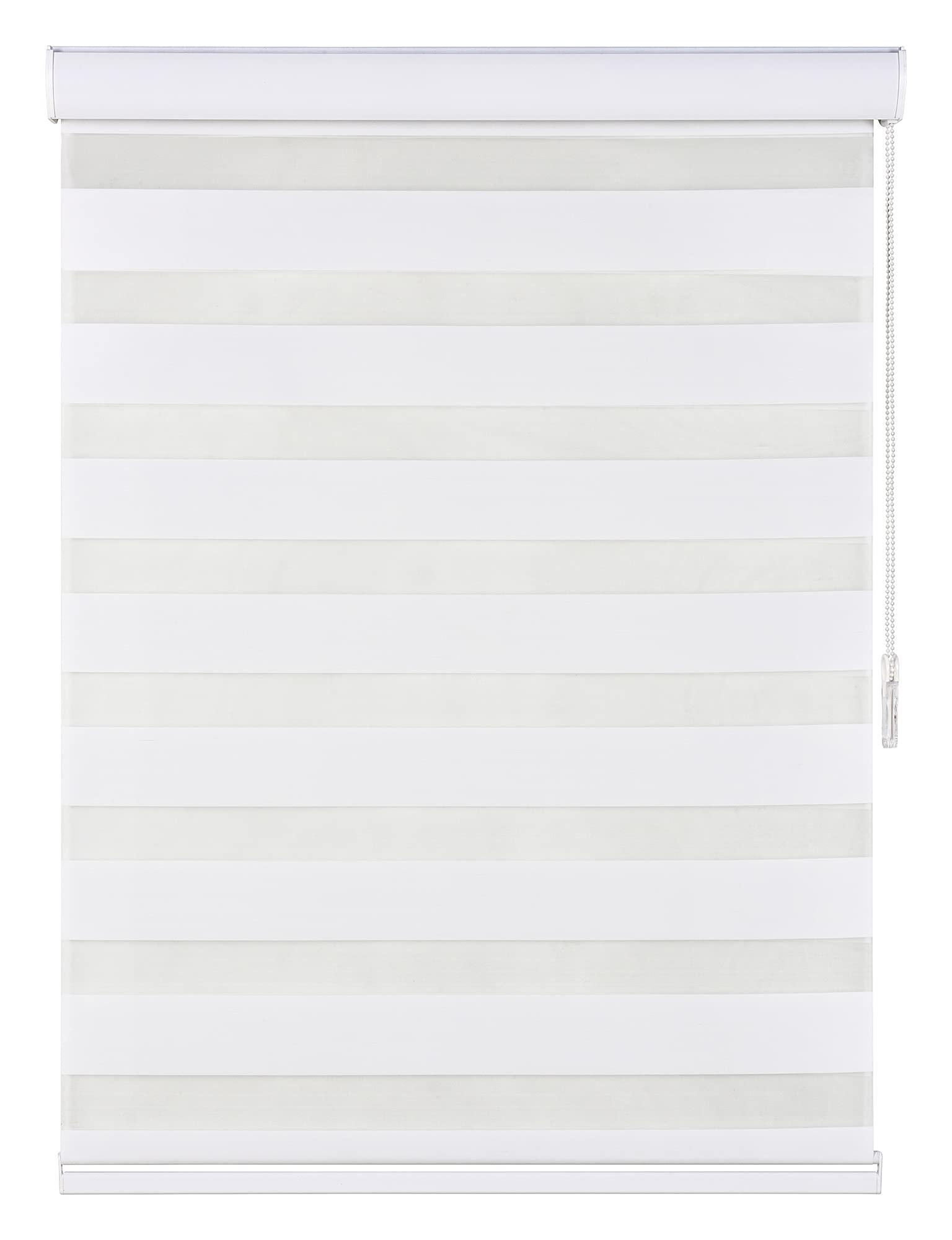 HomeLoft Basics Dual Layer Zebra Blinds for Windows | Light Filtering Roller Shades | Privacy Blinds 29 x 72 inches | Sheer Horizontal Shades | Custom Day/Night Drapes Corded Blinds for Pre Cut-to-Size Light Control