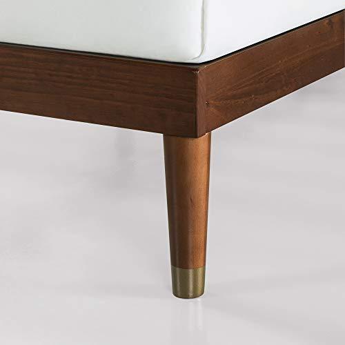 Zinus ZINUS Raymond Wood Platform Bed Frame with Adjustable Wood Headboard, Solid Wood Foundation, Wood Slat Support, No Box Spring Needed, Easy Assembly, King, Brown