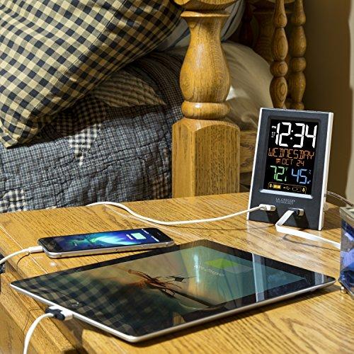 La Crosse Technology La Crosse Technology C86224 Dual USB Charging Alarm with nap Timer, 3.74" L x 2.40" W x 5.24" H, Black
