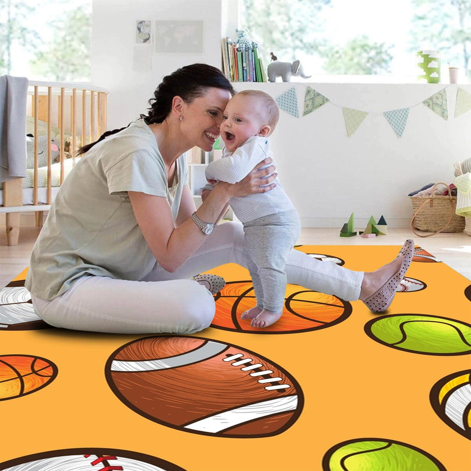 Ocervd Ocervd Sport Style Football Basketball Rugby Tennis Area Rug Rugs for Living Room Bedroom 2x4ft