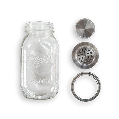 W&P W&P Mason Cocktail Shaker | Silver, 4 Pieces, 32 Ounce | Bar Tool, Craft Cocktail Set, Dishwasher Safe