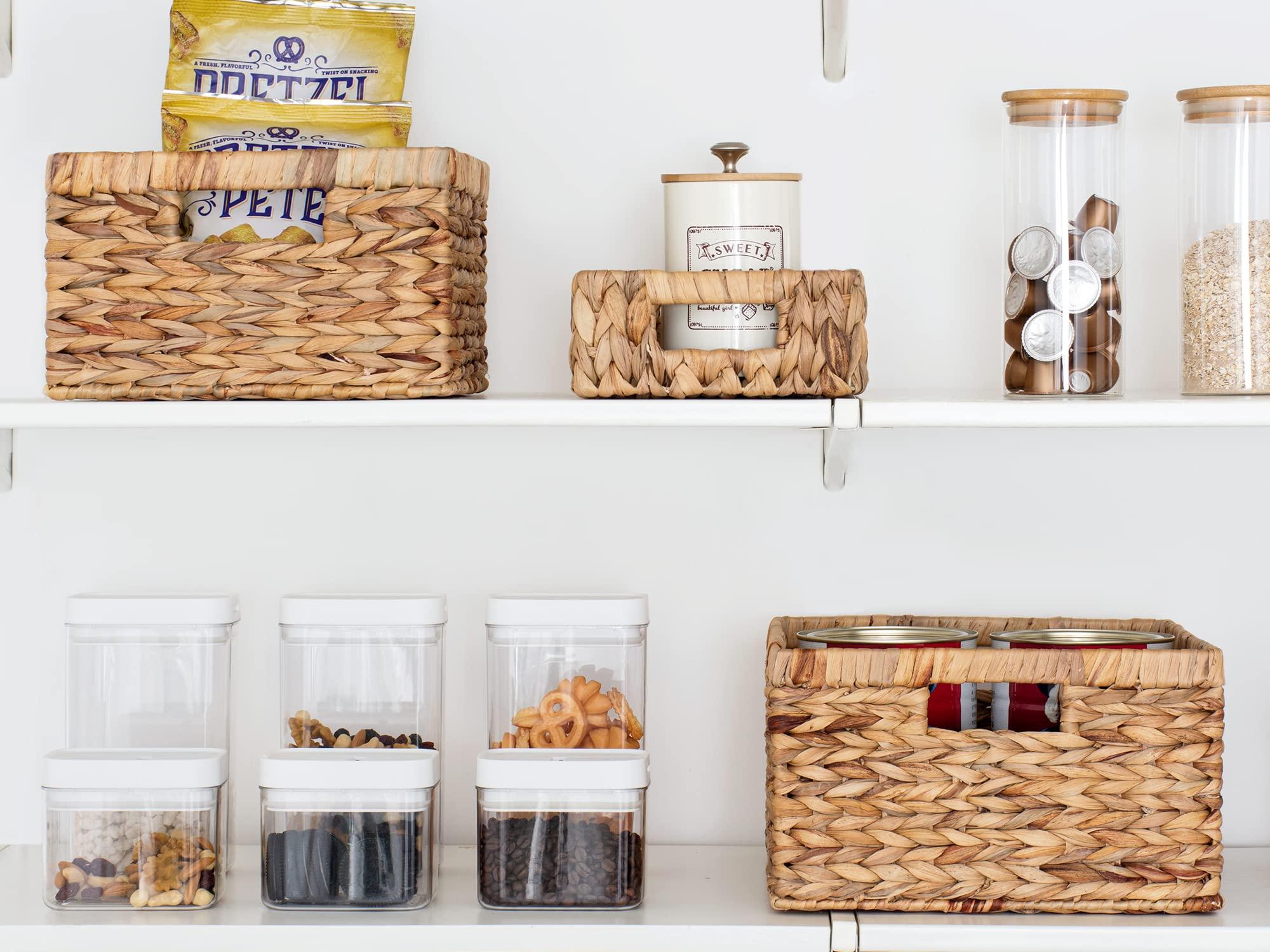 StorageWorks StorageWorks Wicker Storage Basket, Baskets for Organizing, Storage Basket with Built-in Handles