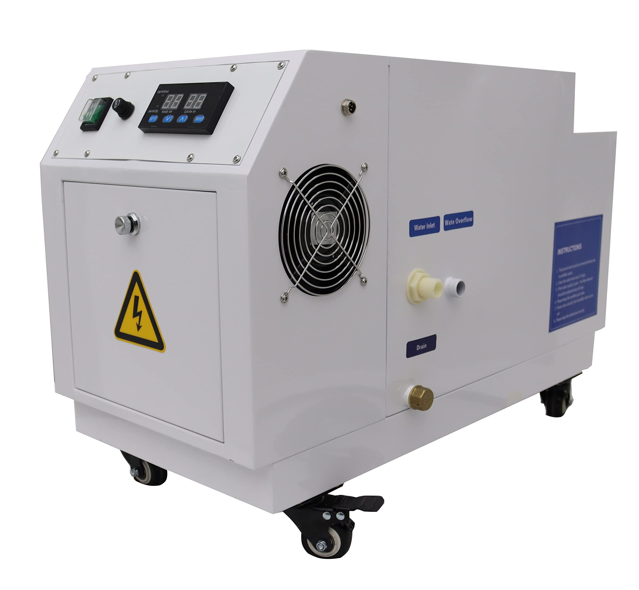 TECHTONGDA TECHTONGDA Commercial Ultrasonic Humidifier 6KG/h Portable Cool Mist Maker for Large Room Greenhouse Facility Warehouse Up to 400-1000 Square Feet with Water Barrel Hole