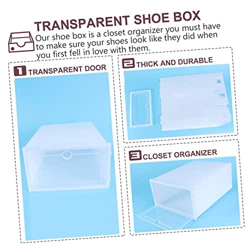 Zerodeko Zerodeko Plastic Shoe Containers 6pcs Stackable Shoe Storage Boxes Lids for Home