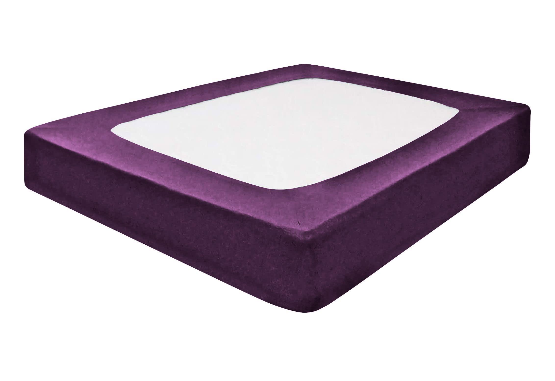 mFabrics mFabrics StretchWrap Box Spring Cover - 100% Egyptian Cotton, 1000 TC, Wrap Around 4 Sides Bed Skirt for Hotel & Home, Fits Box Springs up to 6 Inch - TwinXL, Plum