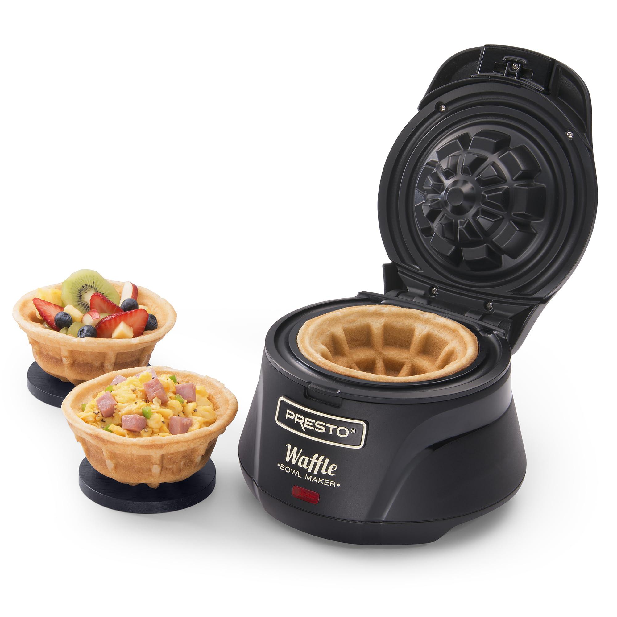 Presto Presto 03500 Belgian Waffle Bowl Maker,Black, 9.3 x 8.25 x 5.25 inches