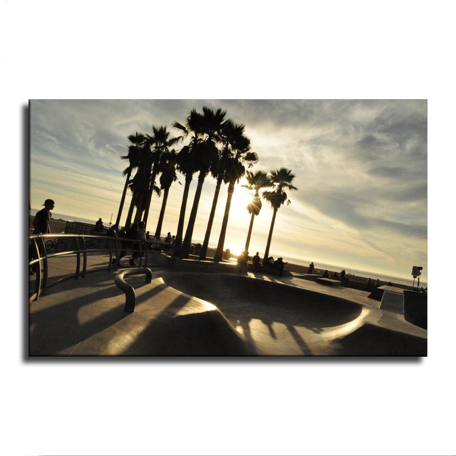 ARtray ARtray Venice Beach Skate PARC Canvas Decorative Painting Poster Home Decor Art HD Pictures Bedroom Living Room Wall Art (24x36inch-No Framed)