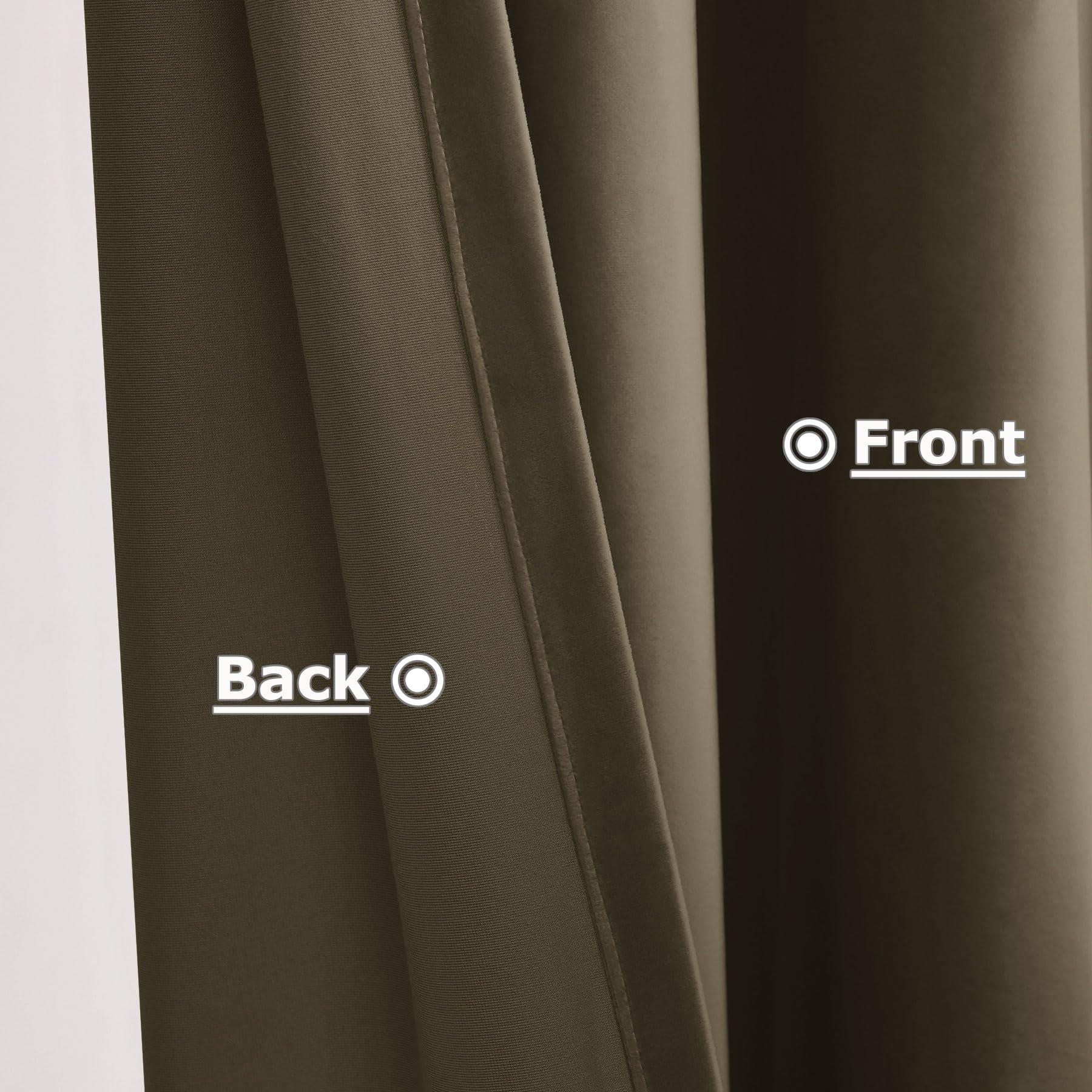 Frelement Frelement Velvet Drapes Room Darkening Drapes Backdrop Curtains for Media Movie Theater Room Flat Hooks Curtains Extra Wide Privacy Room Divider Curtains, 120" W x 102" L, 2 Panels, Sepia Tint