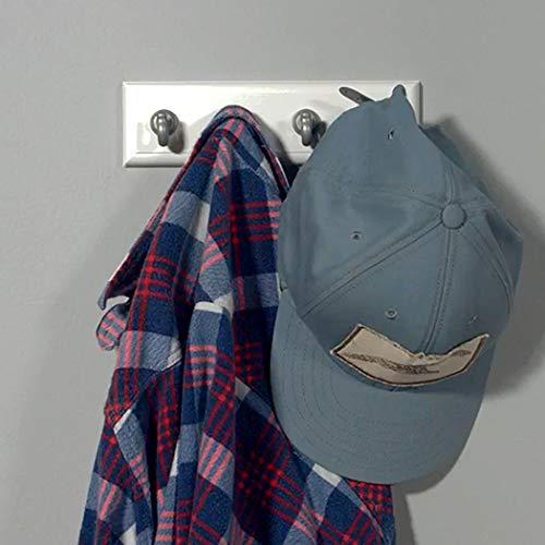 HIGH & MIGHTY HIGH & MIGHTY 515812 Key Rail Organizer Hook Rail, Easy Tool-Free Dry Wall Installation, Holds up to 10lbs, Medium, White & Silver