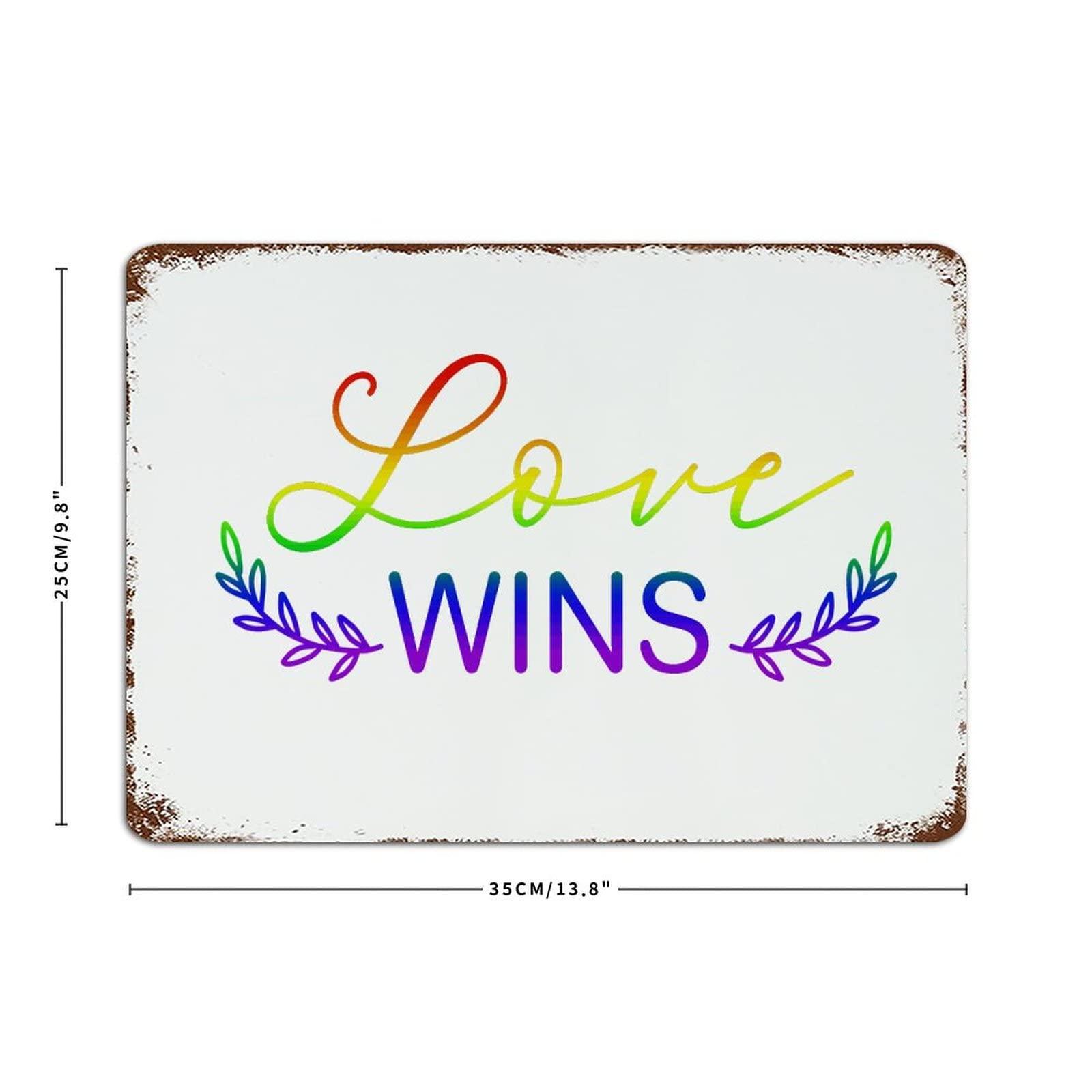 Generic Customized Metal Signs Love Wins Home Decor Terrace Indoor Outside LGBT Festivals Party Metal Sign 10x14 Inch