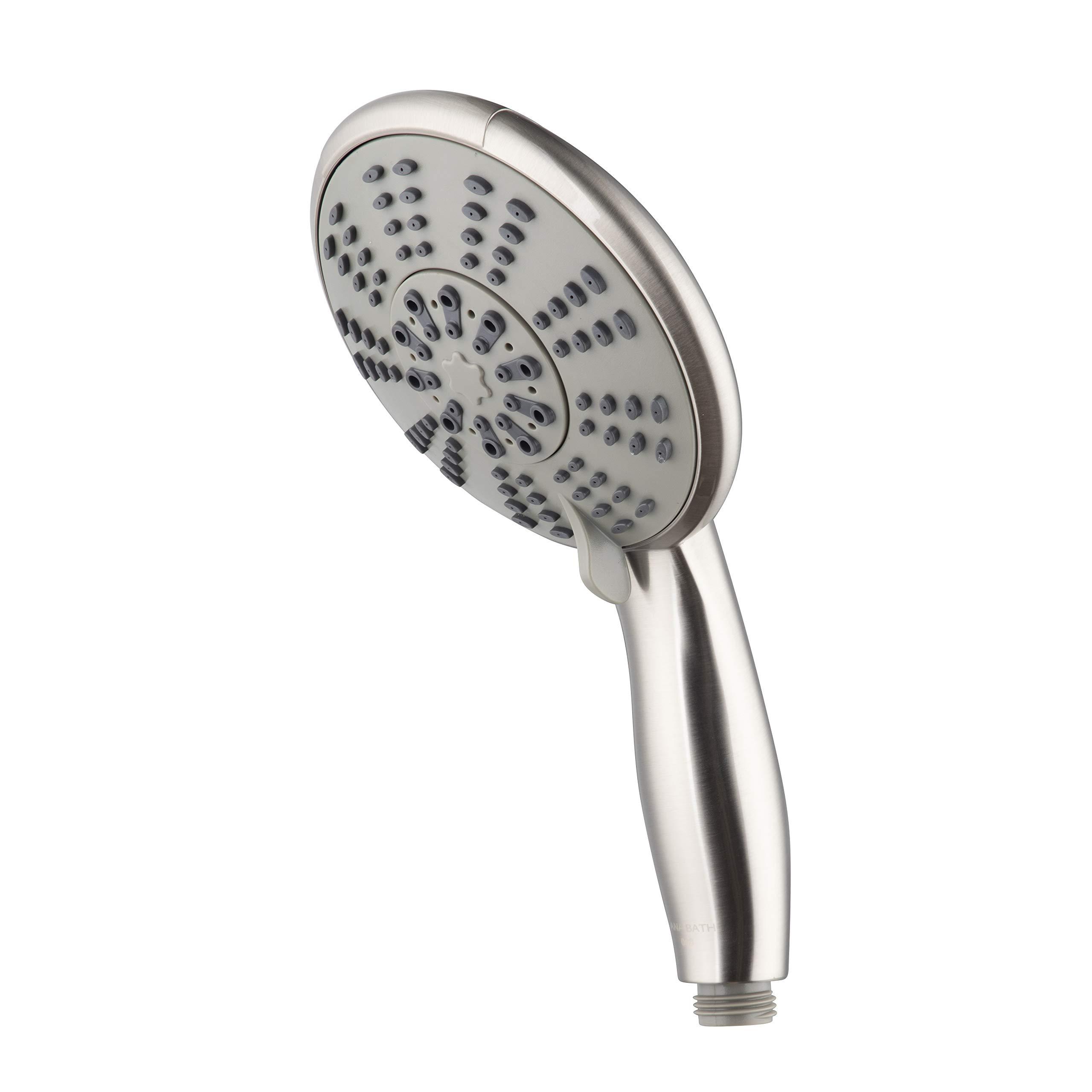 Ana Bath Ana Bath High Pressure 5 Inch 5-Spray Setting Handheld Shower Head, Spot Resist Brushed Nickel