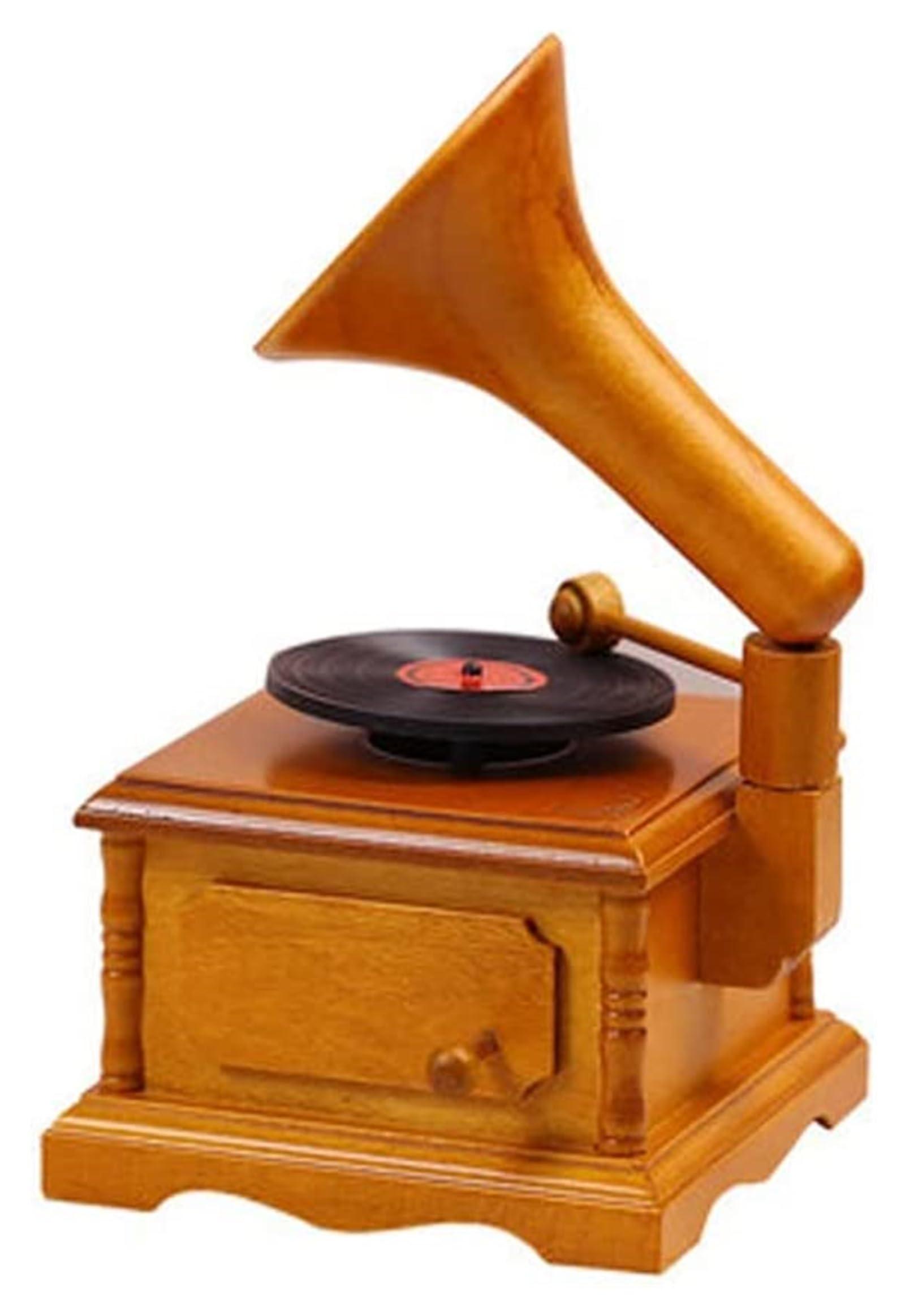 GTEFSWS GTEFSWS Musical Boxes Music Case Retro Gramophone Music Box Wooden Sky City Music Box Creative Birthday Family Bookstore Cafe Decoration Girls