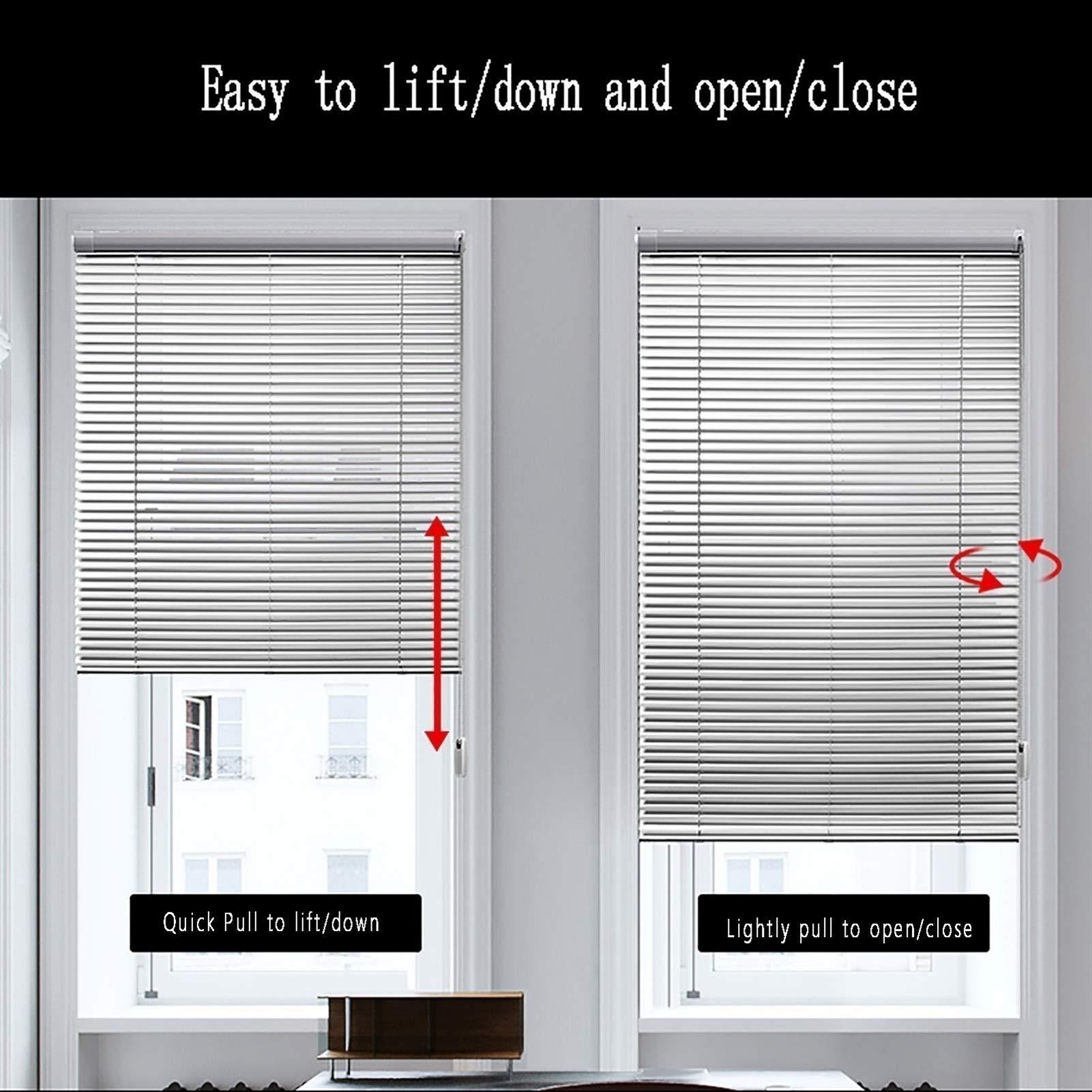 JH1 Orange Aluminum Venetian Blinds, Indoor Cordless Window Shade Privacy Light Control Mini Blind Open/Close, Mounting Kit Included (Size : 40120cm)