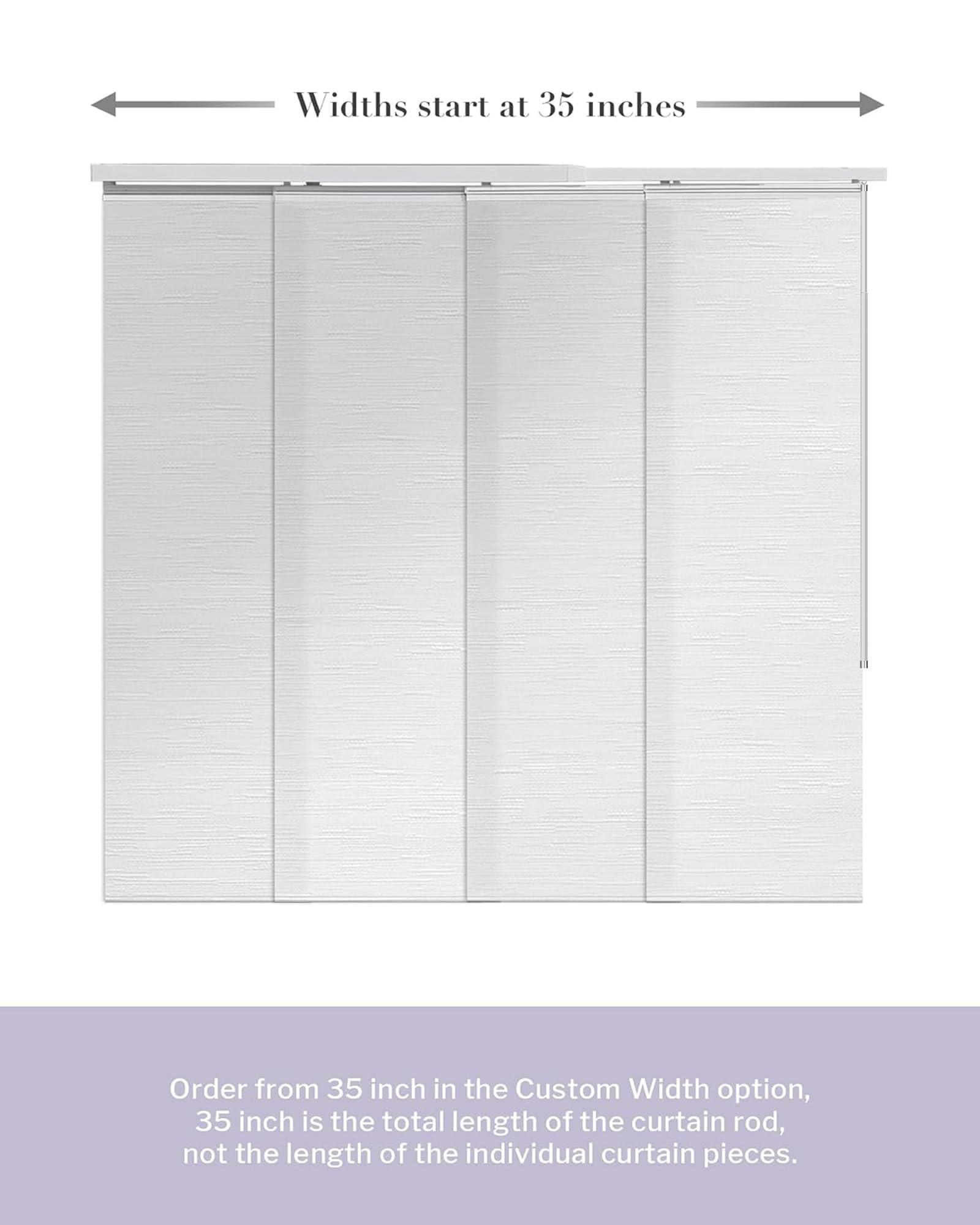 Graywind Graywind Manual Sliding Panels Natural Woven Panel Track Blinds Wand Control Window Blinds for Patio Sliding Glass Door Large Windows Width Up to 153", Custom Size (Terrazzo)