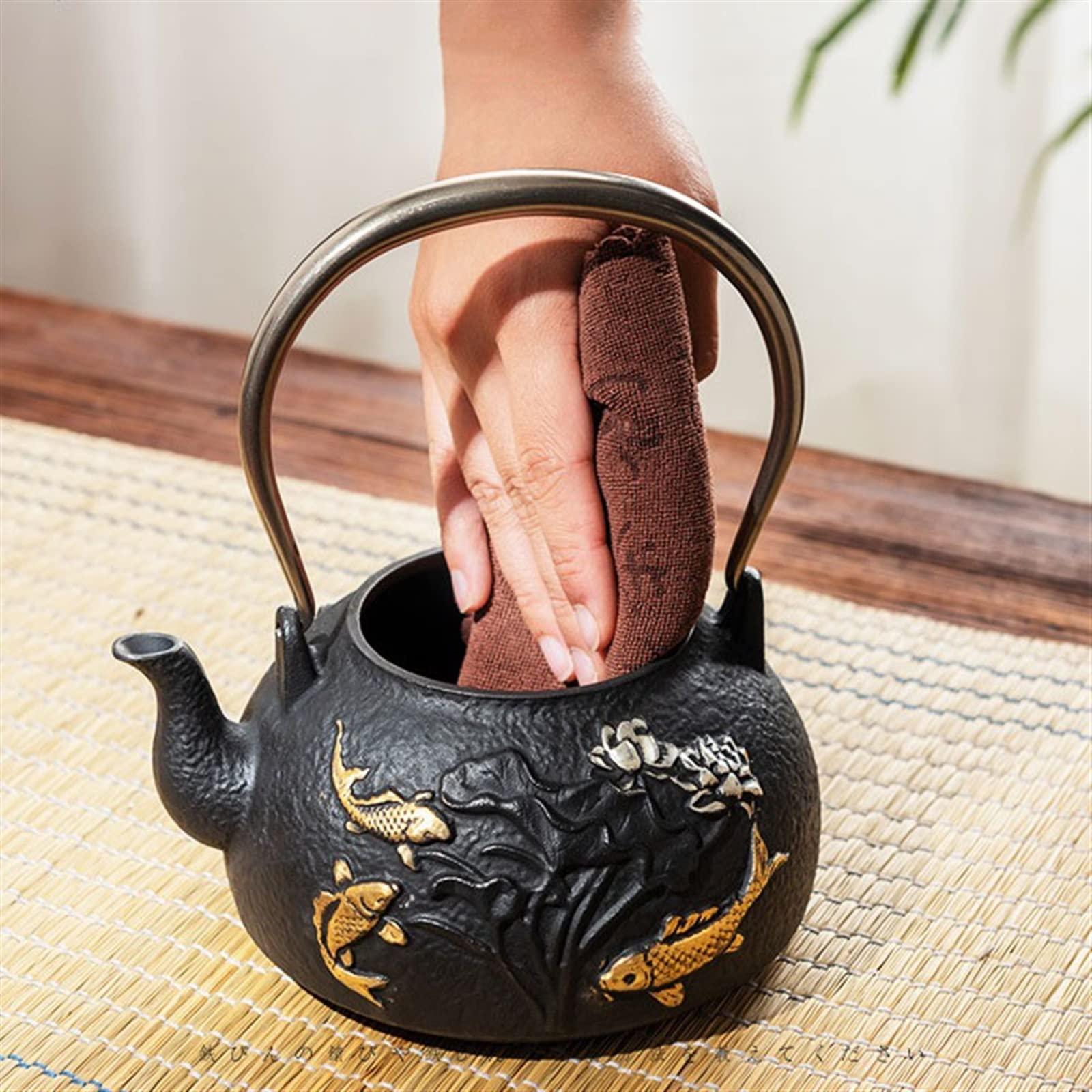 HOMEFC Whistling Kettle Tea Kettle 1L Cast Iron Tea Set Teapot Tea Kettle Household Large Capacity Tea Maker Reheatable Teapot with Handle Teakettle Teapot