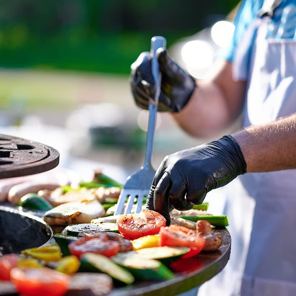 Safe Health Safe Health Nitrile Black Disposable Gloves, Latex Free, Powder Free, Box of 100, XS, Textured, 3.5 mil, Industrial, Tattoo, Salon, Hair, Auto, Car, Cleaning, Food, Cooking