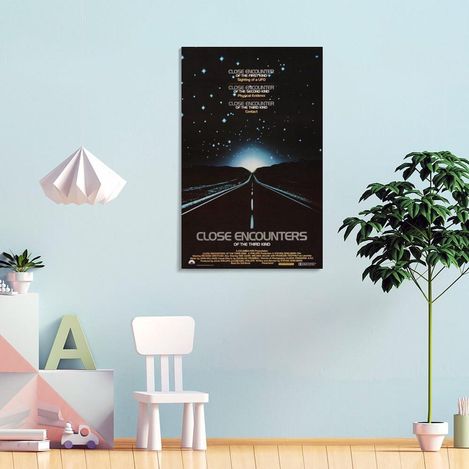 generic generic Retro Poster Close Encounters Of The Third Kind of Movie Poster 1 Poster Decorative Painting Canvas Wall Art Living Room Posters Bedroom Painting 16x24inch(40x60cm), Frame-style
