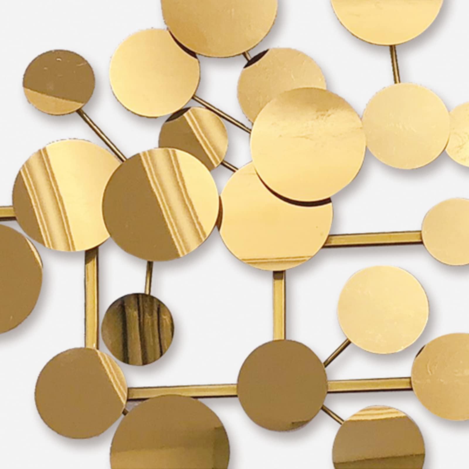 YUDACHU YUDACHU Metal Wall Art Gold Wall Decor for Living Room, Modern Geometric Wall Art Decor 59" 19.6" Large Luxury 3D Wall Accents for Bedroom, Dining Room, Wall Decorations Wall Sculptures