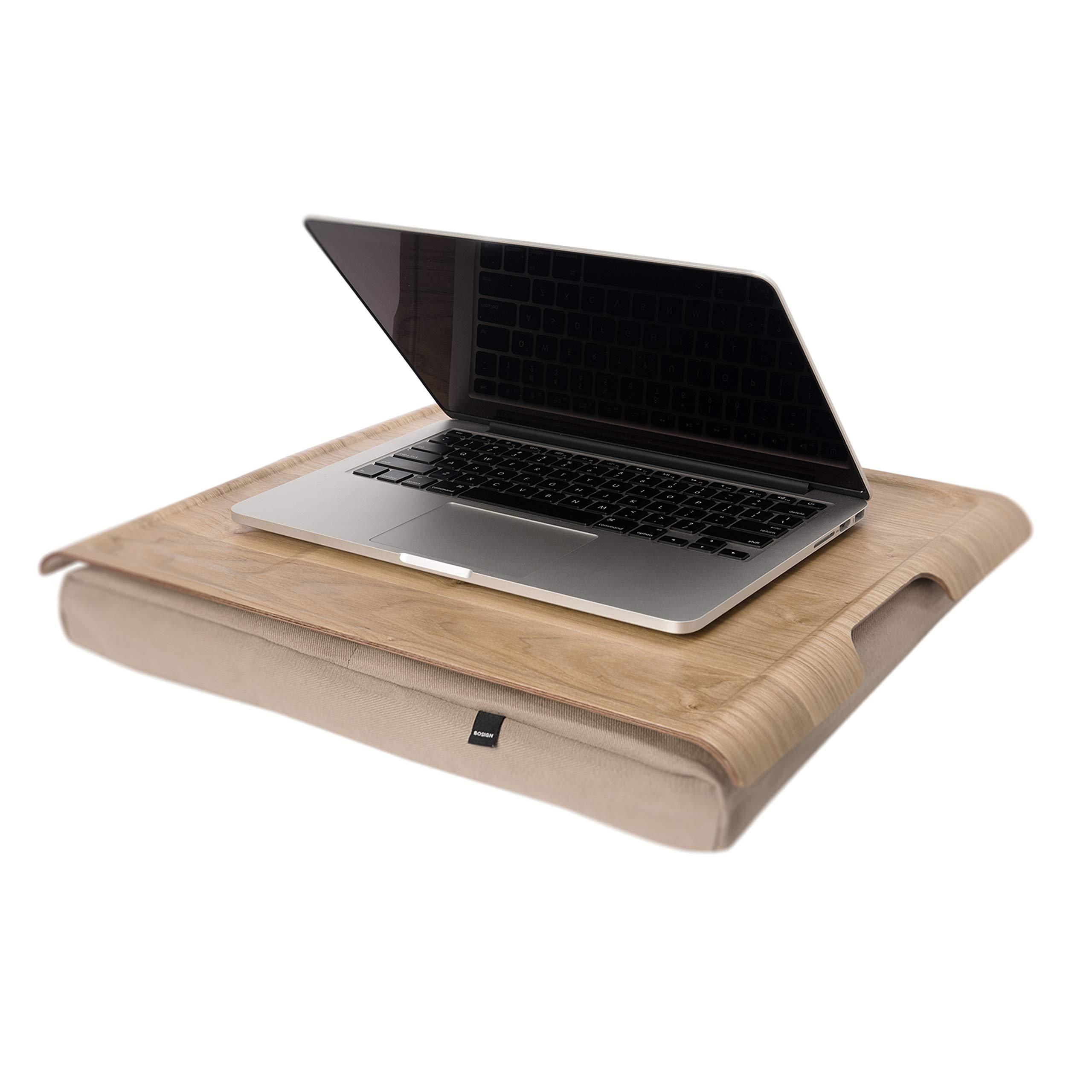 bosign Natural Wooden Lap Tray - Natural Wood and Cushion