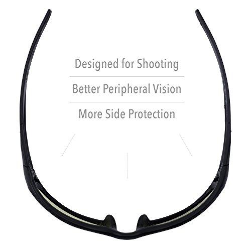 HOWARD LEIGHT Howard Leight by Honeywell Uvex Hypershock Low-Light Shooting Glasses with Uvextreme Plus Anti-Fog Lens Coating, Amber Lens (R-02221), One Size , Black