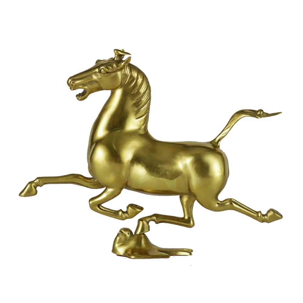 NILEEBUKER NILEEBUKER Galloping Horse Treading on a Flying Swallow Statue Gold Brass Chinese Famous Sculpture Art Replica