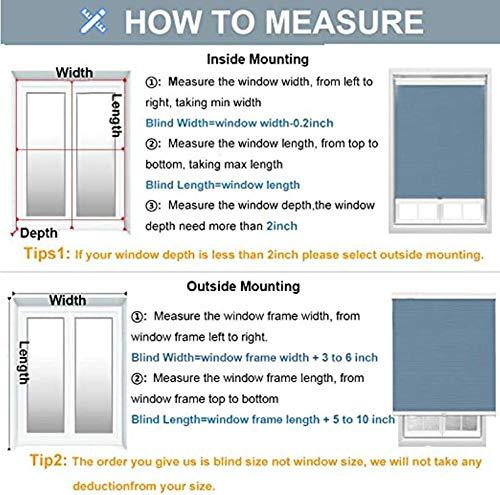 Amingrui Cellular Shades Cordless Honeycomb Blinds Fabric Window Shades, Free-Stop Light Filtering Window Blind [Light Grey-Light Filter, Size 51" W x 40" H] Custom Cut to Size