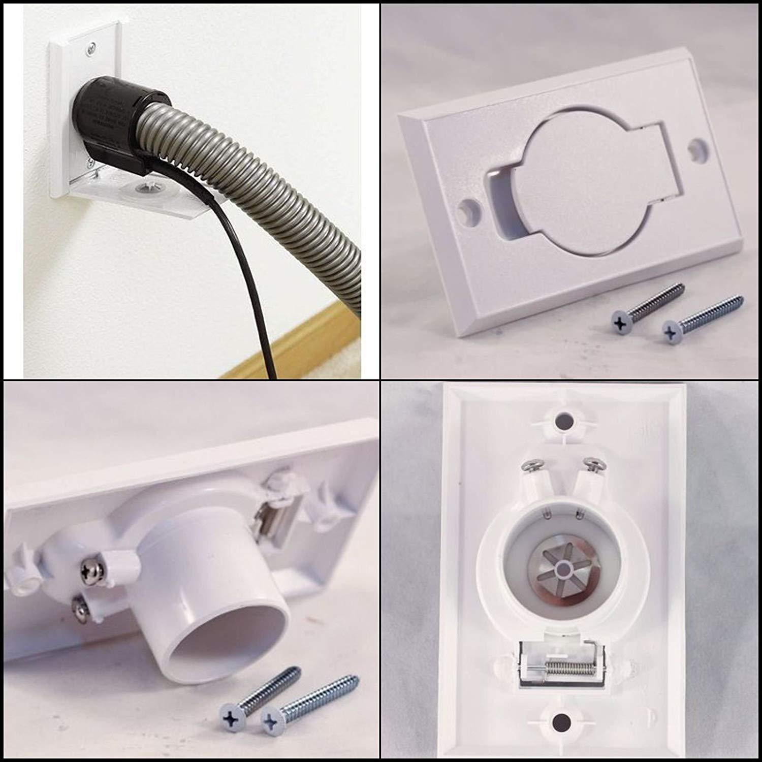 Replacement Pokin (2) Central Vacuum White Inlet Valves for Beam Central Vac - White Round Door