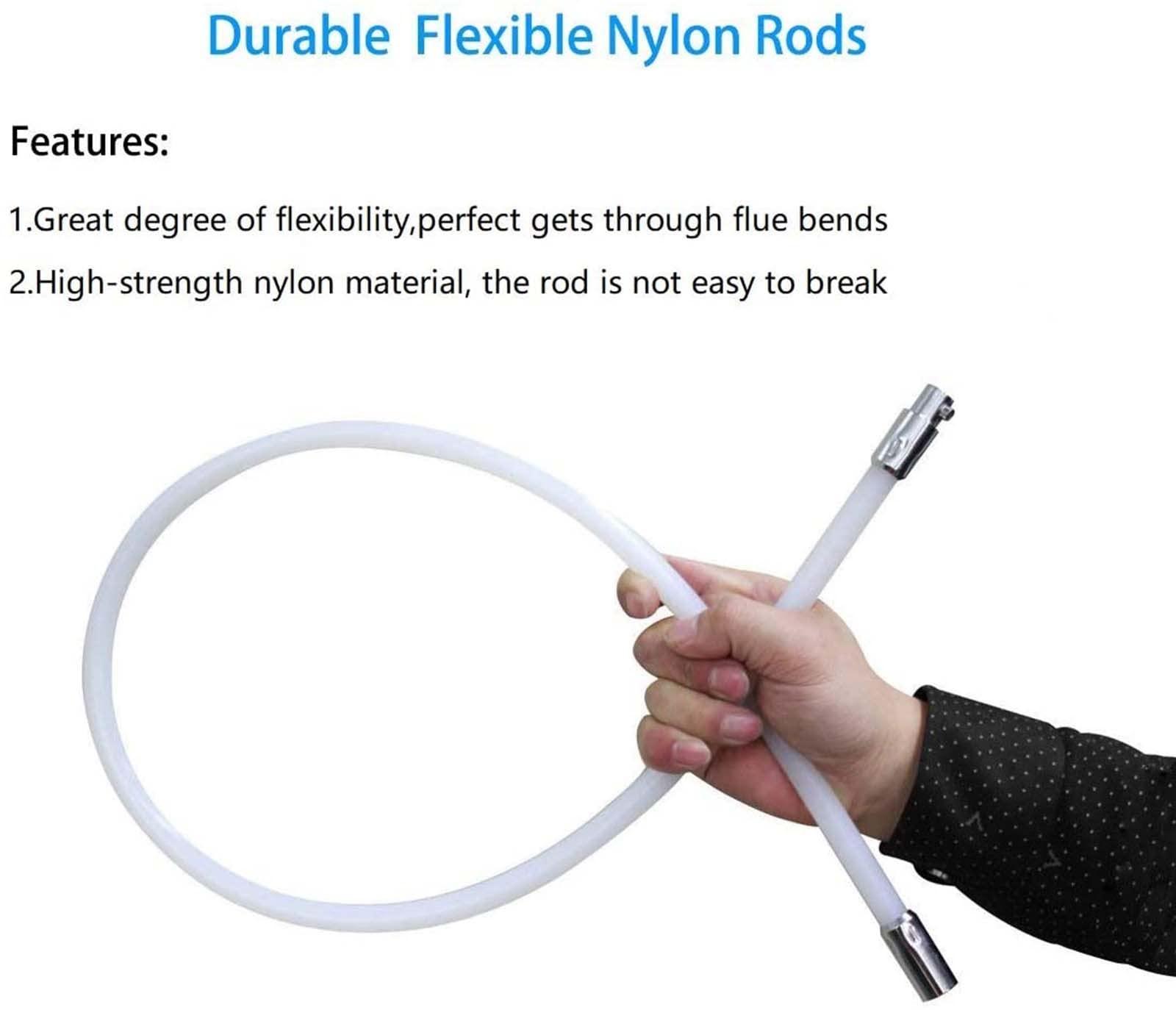 LANGFENG chimney sweep kit Professional Chimney Pipe Sweep Cleaning Sweeping Tool Kits Chimney Cleaning Kit, Drill Powered Rotary Chimney Brush DIY Set With Nylon Flexible Rods ( Color : Blue , Size : 6 m )